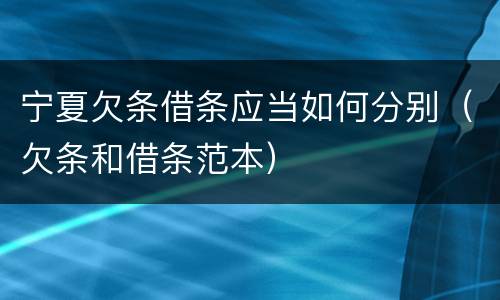 宁夏欠条借条应当如何分别（欠条和借条范本）