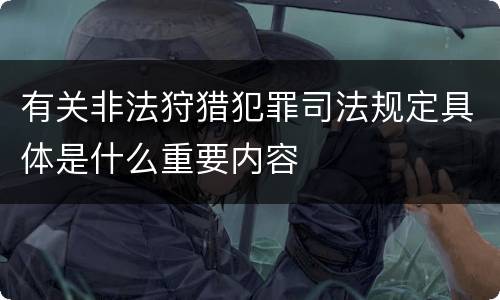有关非法狩猎犯罪司法规定具体是什么重要内容
