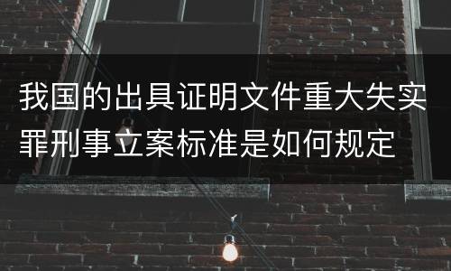 我国的出具证明文件重大失实罪刑事立案标准是如何规定