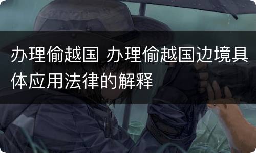 办理偷越国 办理偷越国边境具体应用法律的解释