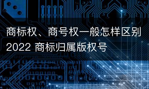 商标权、商号权一般怎样区别2022 商标归属版权号