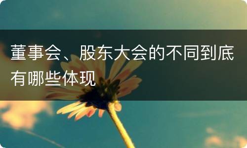 董事会、股东大会的不同到底有哪些体现