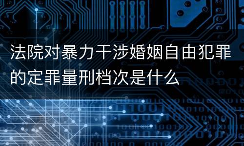 法院对暴力干涉婚姻自由犯罪的定罪量刑档次是什么