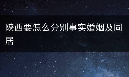 陕西要怎么分别事实婚姻及同居