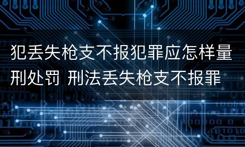 犯丢失枪支不报犯罪应怎样量刑处罚 刑法丢失枪支不报罪