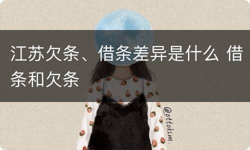 江苏欠条、借条差异是什么 借条和欠条