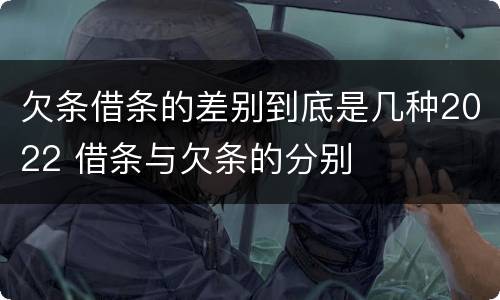 欠条借条的差别到底是几种2022 借条与欠条的分别