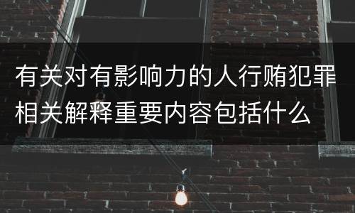 有关对有影响力的人行贿犯罪相关解释重要内容包括什么