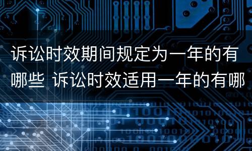诉讼时效期间规定为一年的有哪些 诉讼时效适用一年的有哪四种情形?