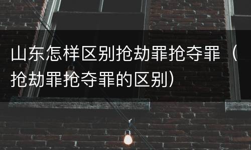 山东怎样区别抢劫罪抢夺罪（抢劫罪抢夺罪的区别）
