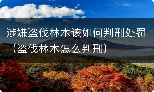 涉嫌盗伐林木该如何判刑处罚（盗伐林木怎么判刑）