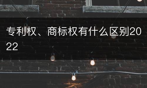专利权、商标权有什么区别2022