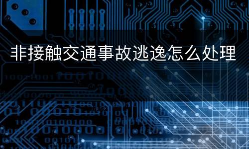 非接触交通事故逃逸怎么处理