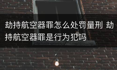 劫持航空器罪怎么处罚量刑 劫持航空器罪是行为犯吗