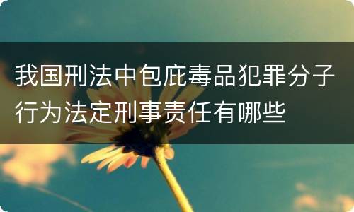 我国刑法中包庇毒品犯罪分子行为法定刑事责任有哪些