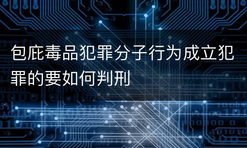 包庇毒品犯罪分子行为成立犯罪的要如何判刑