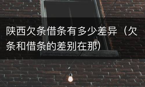 陕西欠条借条有多少差异（欠条和借条的差别在那）