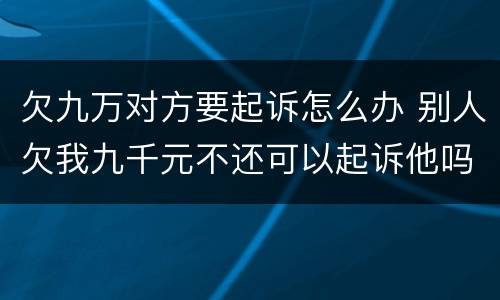 欠九万对方要起诉怎么办 别人欠我九千元不还可以起诉他吗
