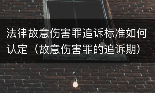 法律故意伤害罪追诉标准如何认定（故意伤害罪的追诉期）