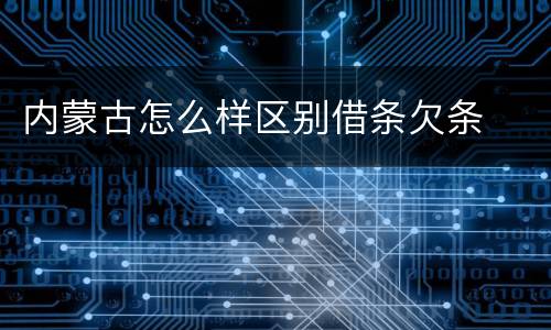 内蒙古怎么样区别借条欠条