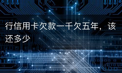 行信用卡欠款一千欠五年，该还多少