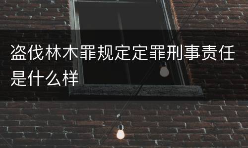 盗伐林木罪规定定罪刑事责任是什么样