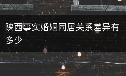 陕西事实婚姻同居关系差异有多少