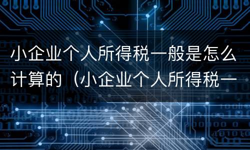 小企业个人所得税一般是怎么计算的（小企业个人所得税一般是怎么计算的呀）