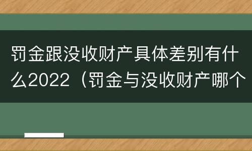 罚金跟没收财产具体差别有什么2022（罚金与没收财产哪个优先）