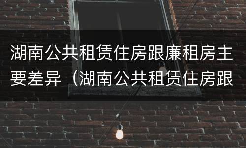 湖南公共租赁住房跟廉租房主要差异（湖南公共租赁住房跟廉租房主要差异在哪）
