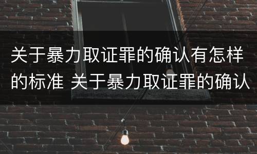 关于暴力取证罪的确认有怎样的标准 关于暴力取证罪的确认有怎样的标准呢
