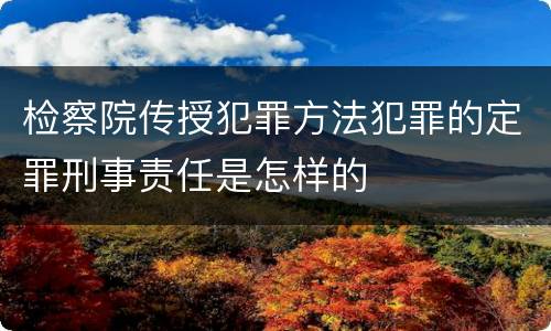 检察院传授犯罪方法犯罪的定罪刑事责任是怎样的