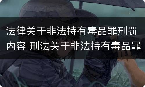 法律关于非法持有毒品罪刑罚内容 刑法关于非法持有毒品罪的规定