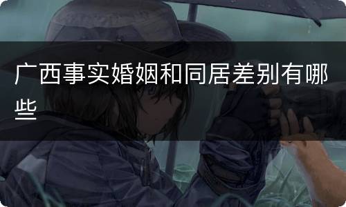 广西事实婚姻和同居差别有哪些