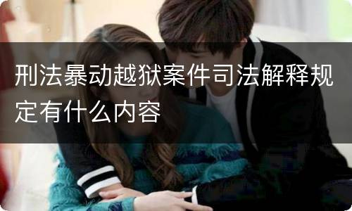 刑法暴动越狱案件司法解释规定有什么内容