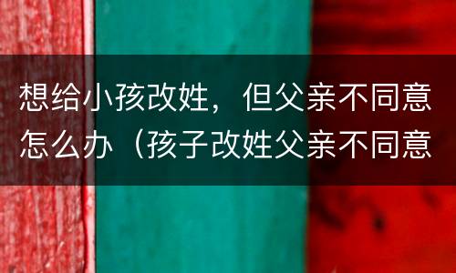 想给小孩改姓，但父亲不同意怎么办（孩子改姓父亲不同意可以改不）