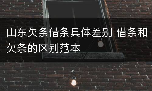 山东欠条借条具体差别 借条和欠条的区别范本