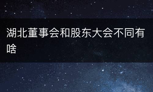 湖北董事会和股东大会不同有啥
