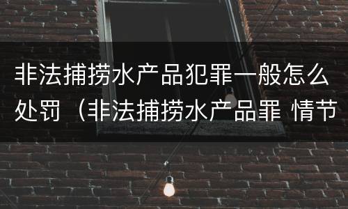 非法捕捞水产品犯罪一般怎么处罚（非法捕捞水产品罪 情节严重）