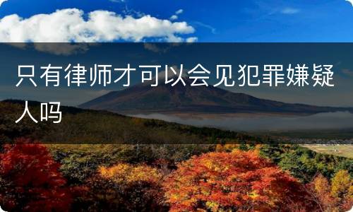 只有律师才可以会见犯罪嫌疑人吗