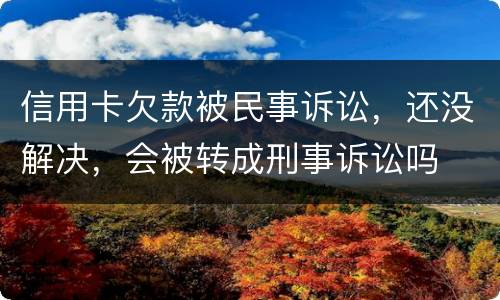 信用卡欠款被民事诉讼，还没解决，会被转成刑事诉讼吗