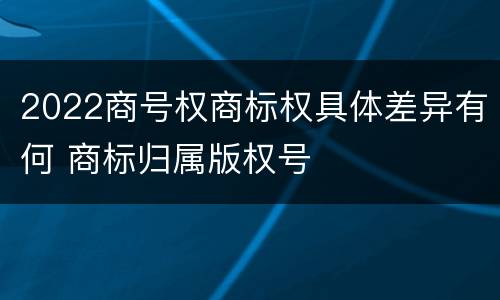 2022商号权商标权具体差异有何 商标归属版权号