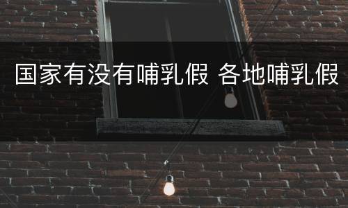 国家有没有哺乳假 各地哺乳假
