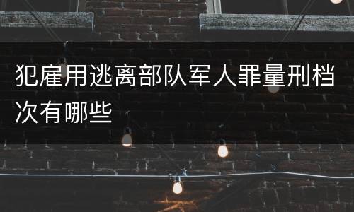犯雇用逃离部队军人罪量刑档次有哪些