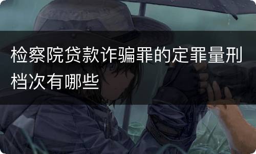 检察院贷款诈骗罪的定罪量刑档次有哪些