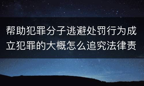 帮助犯罪分子逃避处罚行为成立犯罪的大概怎么追究法律责任