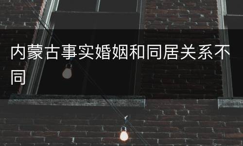 内蒙古事实婚姻和同居关系不同