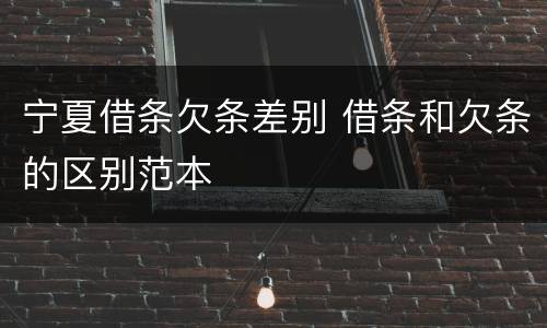 宁夏借条欠条差别 借条和欠条的区别范本