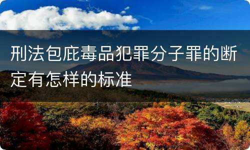 刑法包庇毒品犯罪分子罪的断定有怎样的标准