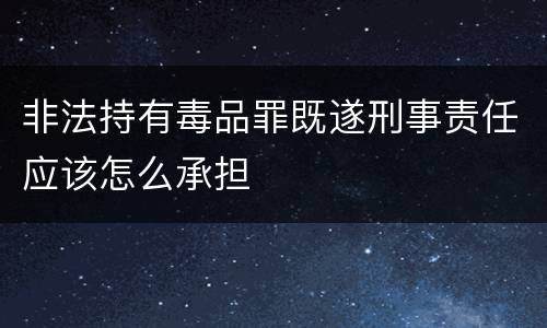 非法持有毒品罪既遂刑事责任应该怎么承担